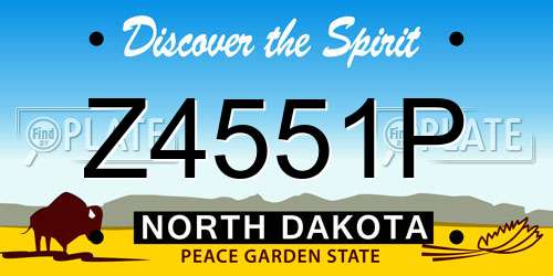 Z4551P North Dakota License Plate