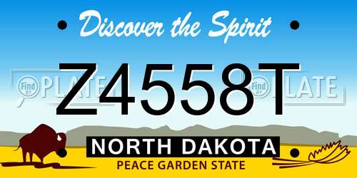 Z4558T North Dakota License Plate