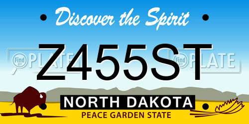 Z455ST North Dakota License Plate