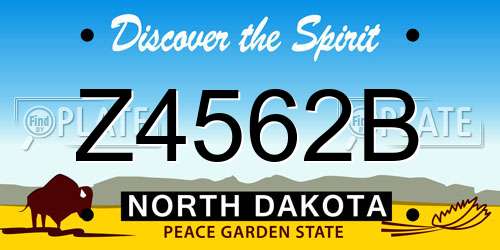 Z4562B North Dakota License Plate