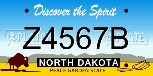 Z4567B North Dakota License Plate