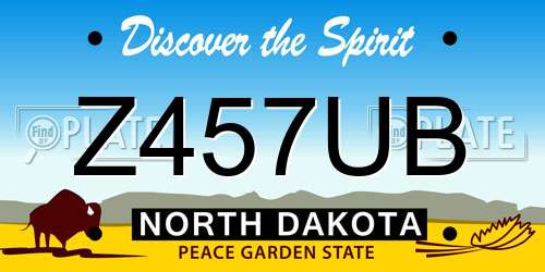 Z457UB North Dakota License Plate