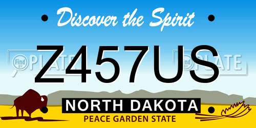 Z457US North Dakota License Plate