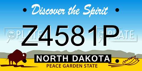 Z4581P North Dakota License Plate