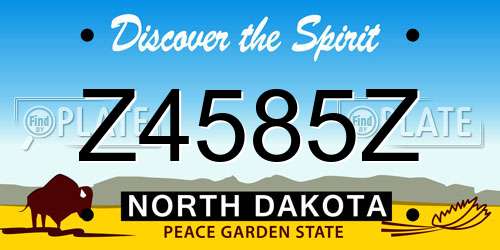 Z4585Z North Dakota License Plate