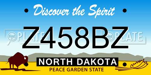 Z458BZ North Dakota License Plate