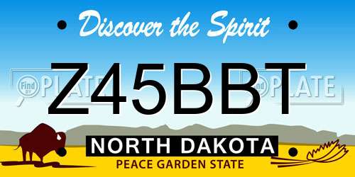 Z45BBT North Dakota License Plate