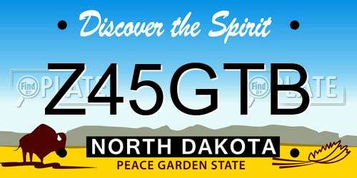 Z45GTB North Dakota License Plate