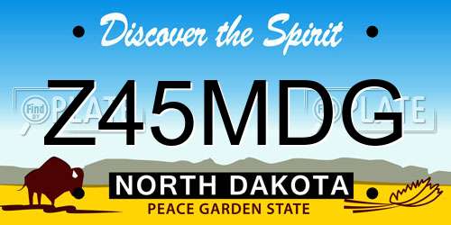 Z45MDG North Dakota License Plate