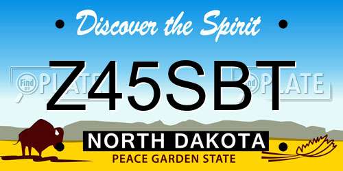 Z45SBT North Dakota License Plate