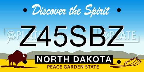 Z45SBZ North Dakota License Plate