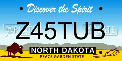 Z45TUB North Dakota License Plate