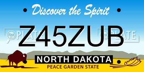 Z45ZUB North Dakota License Plate