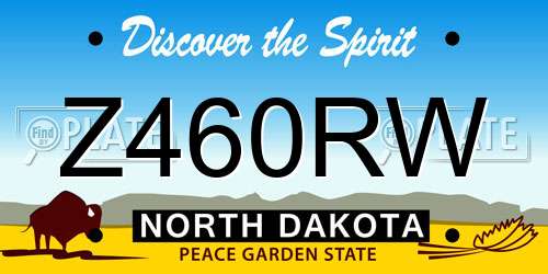 Z460RW North Dakota License Plate