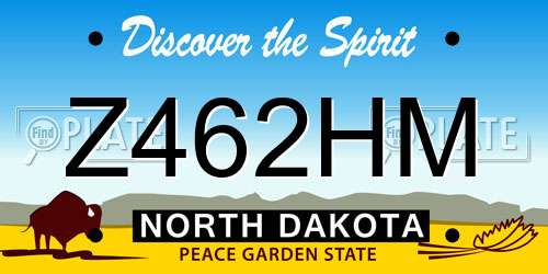 Z462HM North Dakota License Plate