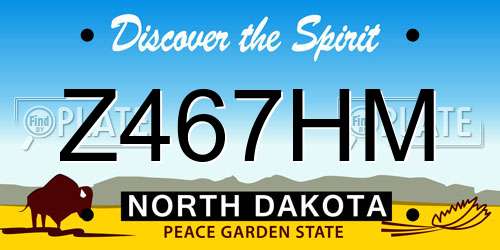 Z467HM North Dakota License Plate