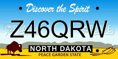 Z46QRW North Dakota License Plate