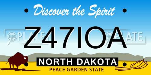 Z47IOA North Dakota License Plate