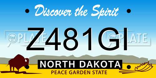 Z481GI North Dakota License Plate