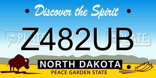 Z482UB North Dakota License Plate