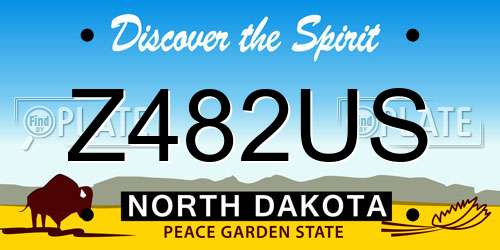 Z482US North Dakota License Plate