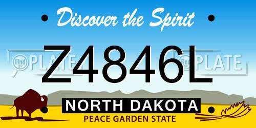Z4846L North Dakota License Plate