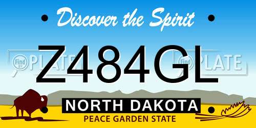 Z484GL North Dakota License Plate