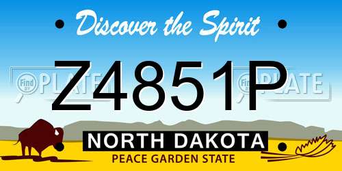 Z4851P North Dakota License Plate