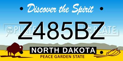 Z485BZ North Dakota License Plate