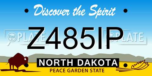 Z485IP North Dakota License Plate