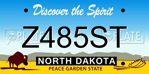 Z485ST North Dakota License Plate