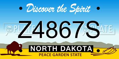 Z4867S North Dakota License Plate