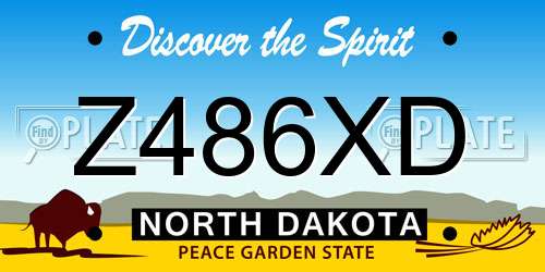 Z486XD North Dakota License Plate