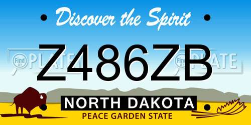 Z486ZB North Dakota License Plate
