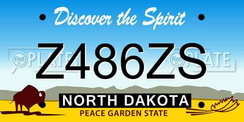 Z486ZS North Dakota License Plate