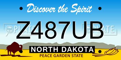 Z487UB North Dakota License Plate