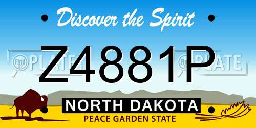 Z4881P North Dakota License Plate