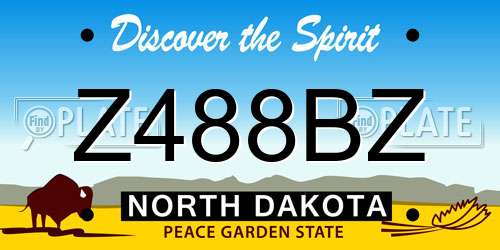 Z488BZ North Dakota License Plate
