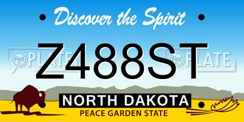 Z488ST North Dakota License Plate