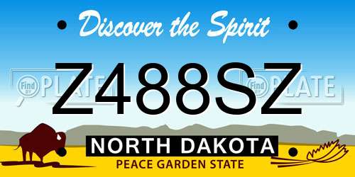 Z488SZ North Dakota License Plate