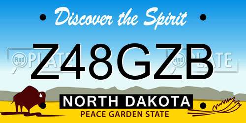 Z48GZB North Dakota License Plate