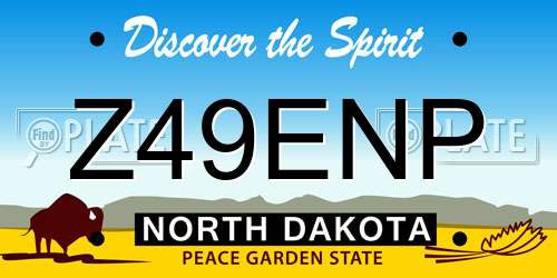 Z49ENP North Dakota License Plate