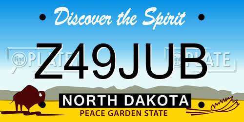 Z49JUB North Dakota License Plate