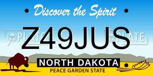 Z49JUS North Dakota License Plate