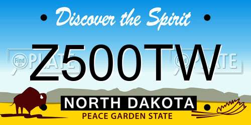 Z500TW North Dakota License Plate