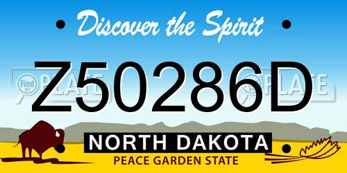 Z50286D North Dakota License Plate