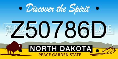 Z50786D North Dakota License Plate