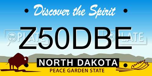 Z50DBE North Dakota License Plate