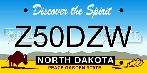 Z50DZW North Dakota License Plate