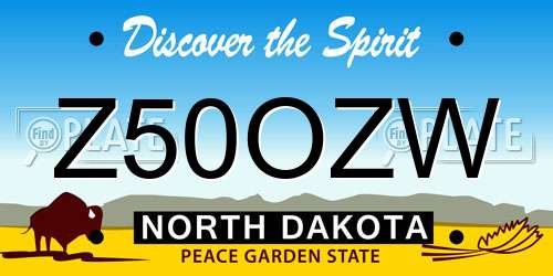 Z50OZW North Dakota License Plate